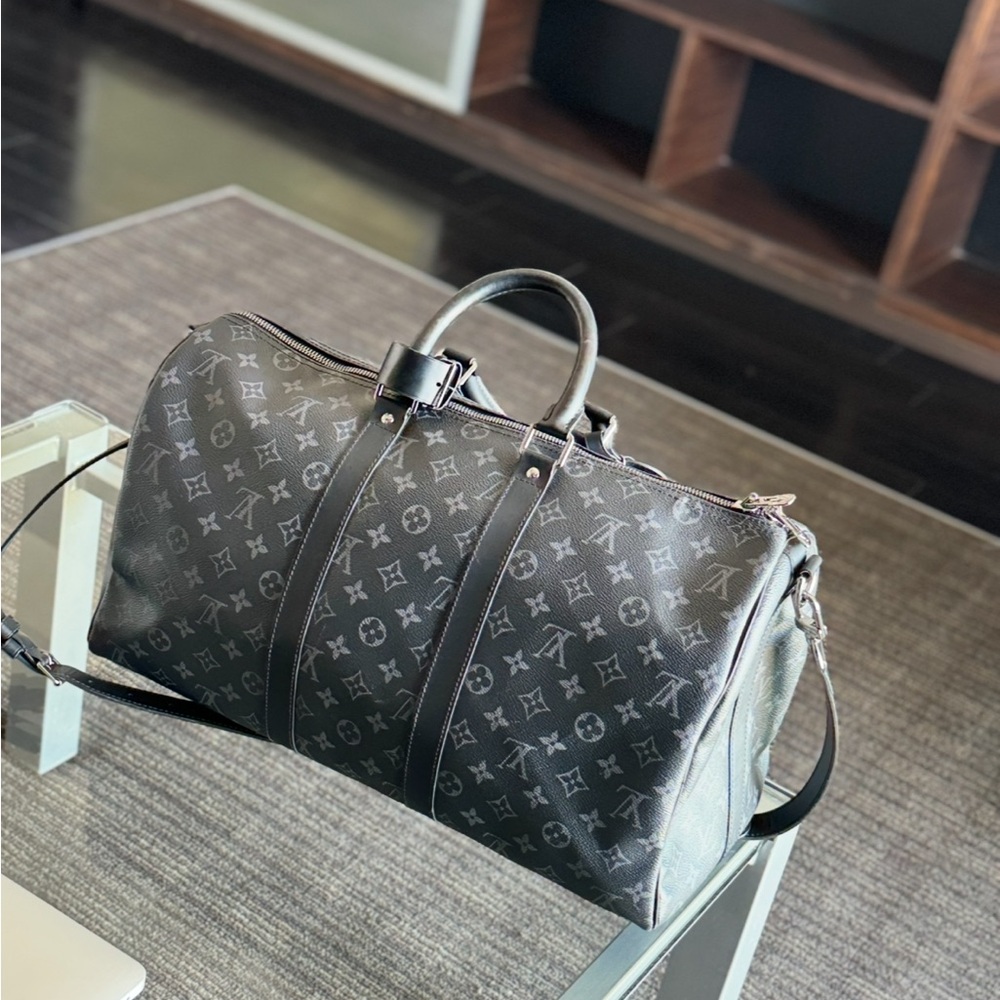Louis Vuitton Black Monogram Duffel Bag